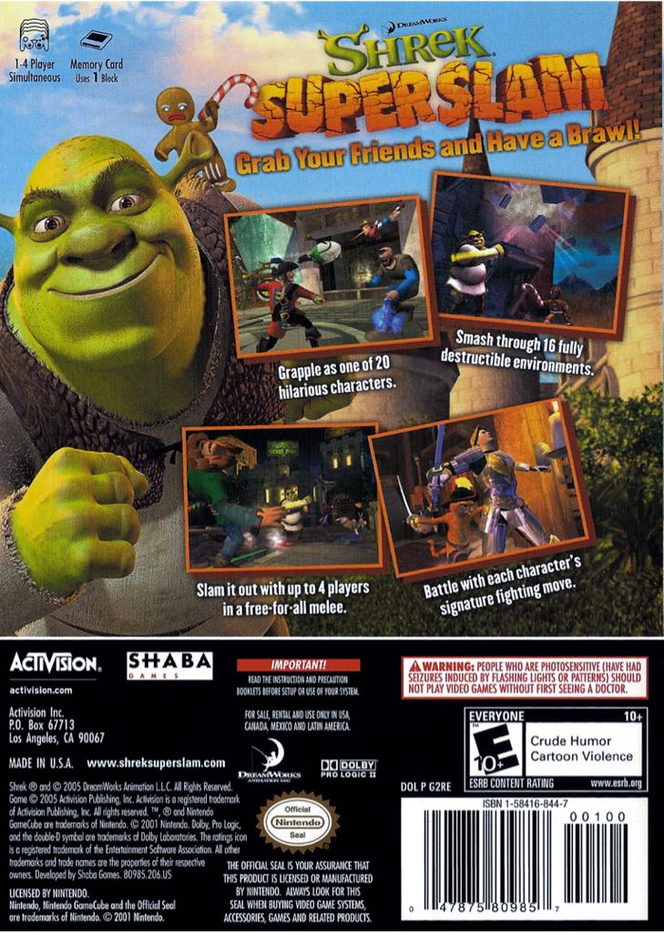 Shrek: Super Slam - Nintendo GameCube (Activision - 1-4 Players Simultaneous) video game collectible - Main Image 2
