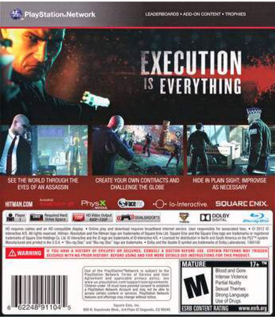 Hitman: Absolution - Sony PlayStation 3 (PS3) (Square Enix - 1) video game collectible [Barcode 5021290048782] - Main Image 2