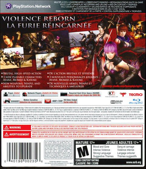 Ninja Gaiden 3: Razor’s Edge - Sony PlayStation 3 (PS3) (Team Ninja - 1) video game collectible [Barcode 040198002356] - Main Image 2