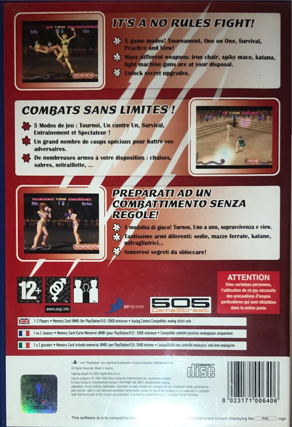 Fighting Angels - Sony PlayStation 2 (PS2) (505 Games - 1-2) video game collectible [Barcode 8023171006406] - Main Image 2