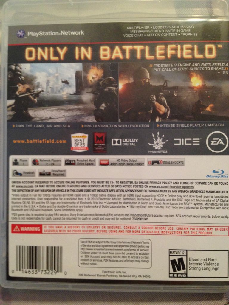 Battlefield 4 - Sony PlayStation 3 (PS3) ((EA) Electronic Arts - 1) video game collectible [Barcode 014633732290] - Main Image 2