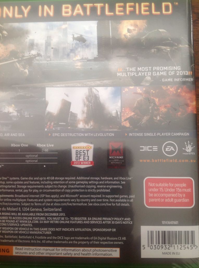 Battlefield 4 - Microsoft Xbox One ((EA) Electronic Arts - 1-66) video game collectible [Barcode 5030932112545] - Main Image 2