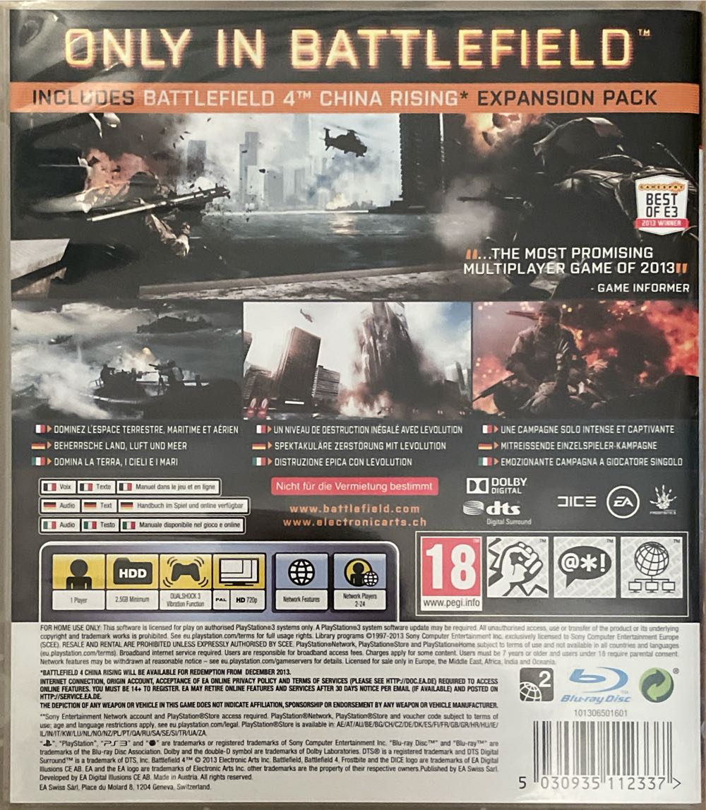 Battlefield 4 - Sony PlayStation 3 (PS3) ((EA) Electronic Arts - 1) video game collectible [Barcode 5030935112337] - Main Image 2