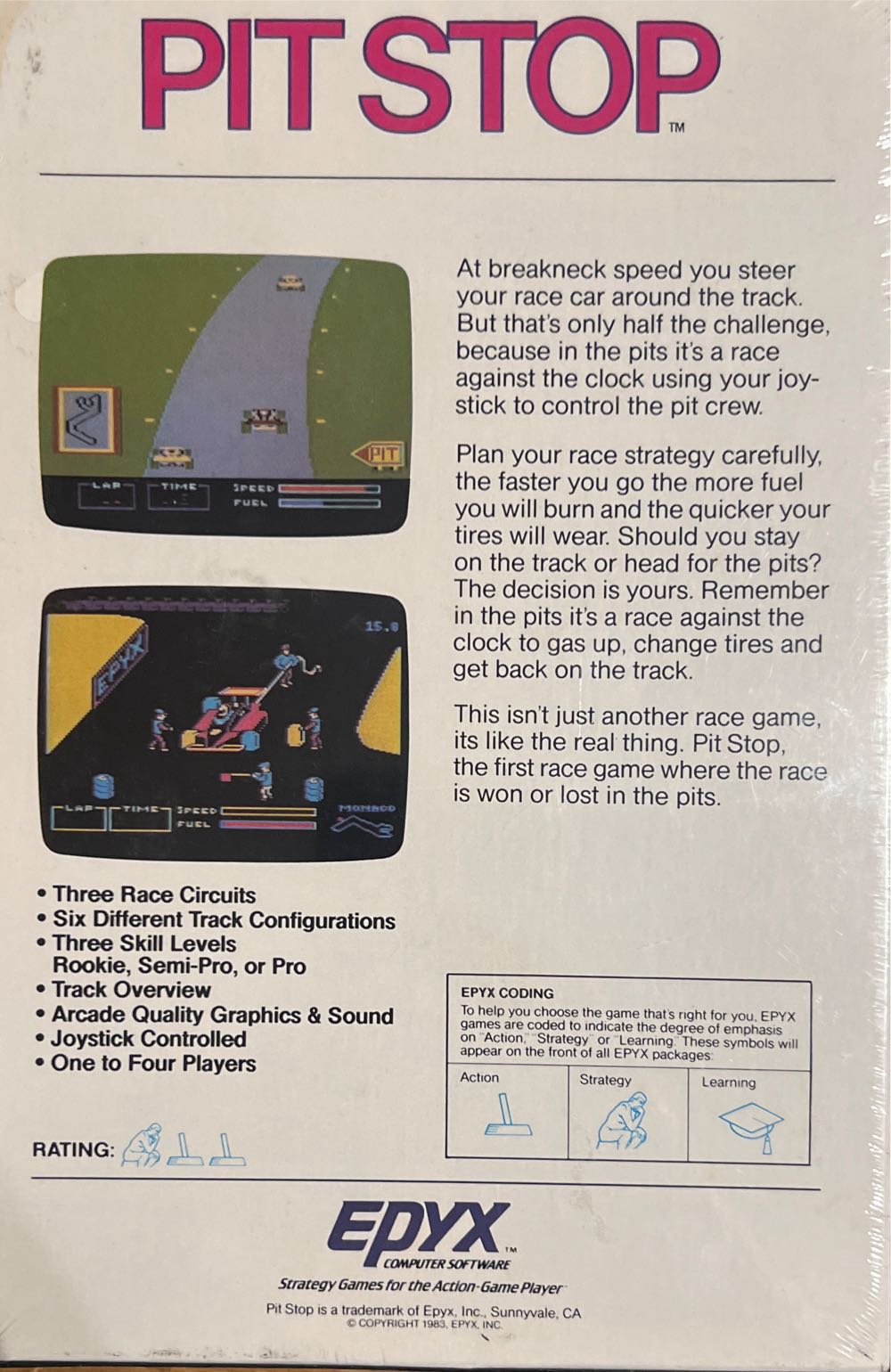 Pitstop - Atari 800 (Epyx) video game collectible - Main Image 2