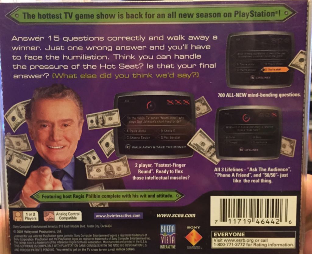 Who Wants To Be A Millionaire: 3rd Edition - Sony PlayStation (Buena Vista Interactive) video game collectible [Barcode 711719464426] - Main Image 2