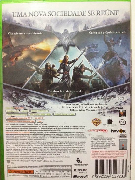 O Senhor Dos Anéis Guerra No Norte - Microsoft Xbox 360 video game collectible [Barcode 7892110127233] - Main Image 2