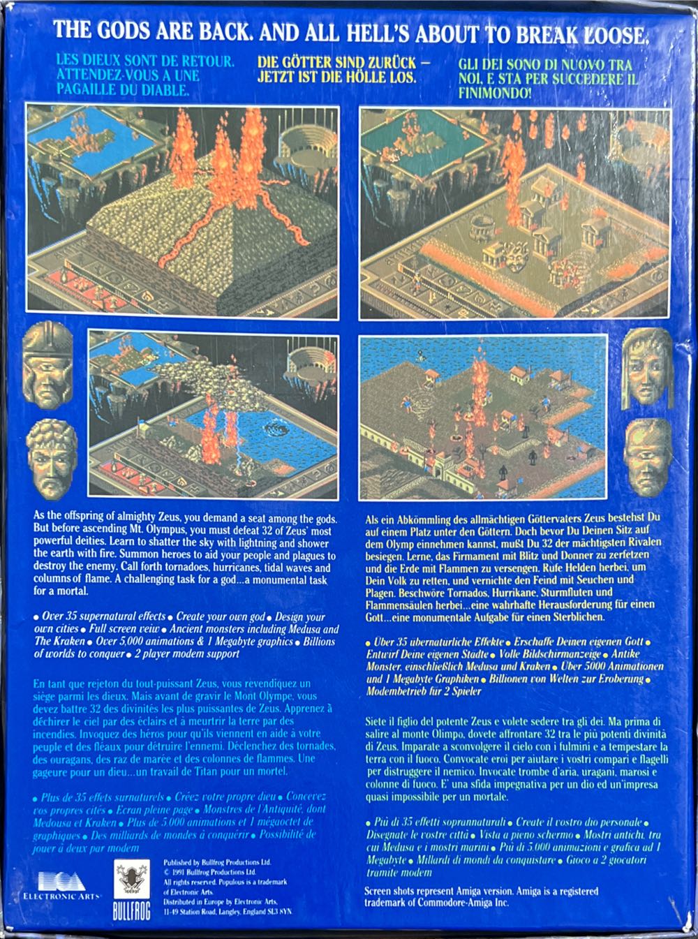 Populous II: Trials Of The Olympian Gods - Commodore Amiga (Bullfrog) video game collectible [Barcode 5015839205118] - Main Image 2