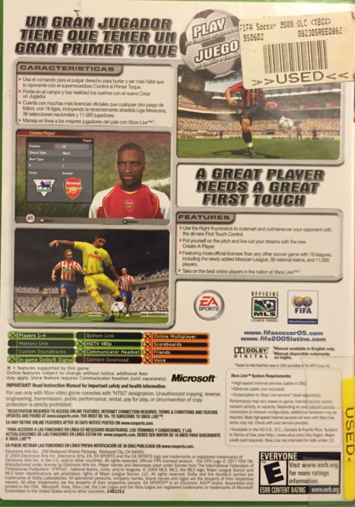 FIFA Soccer 2005 - Microsoft Xbox (Ea Sports - 1-4) video game collectible [Barcode 014633148121] - Main Image 2