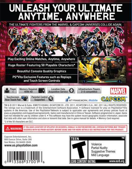 Ultimate Mavel Vs Capcom 3 Ps Vita - Sony PlayStation Vita (PS Vita) (1) video game collectible - Main Image 2