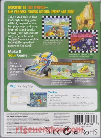Didj Racing: Tiki Tropics - Leapster video game collectible - Main Image 2