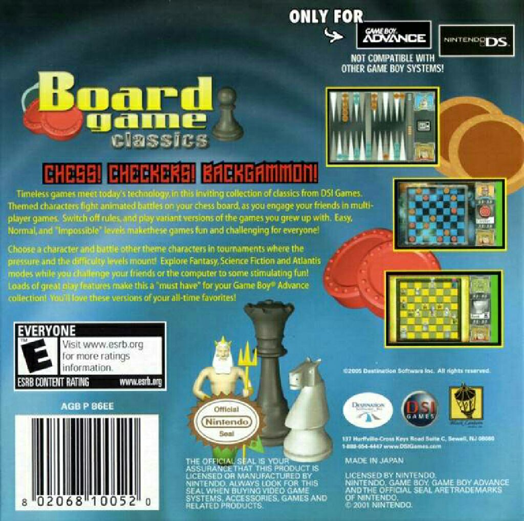 Board Game Classics - Nintendo Game Boy Advance (GBA) (DSI Games - 1-2) video game collectible - Main Image 2