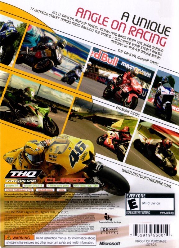 MotoGP 06 - Microsoft Xbox 360 (THQ - 1-16) video game collectible [Barcode 4005209068734] - Main Image 2