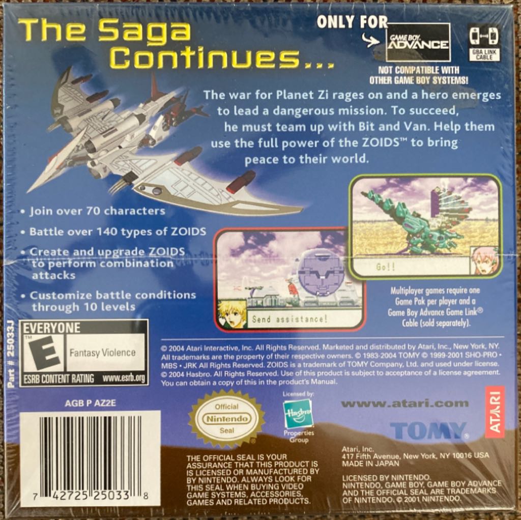 Zoids Legacy - Nintendo Game Boy Advance (GBA) (Atari - 1) video game collectible [Barcode 742725250338] - Main Image 2