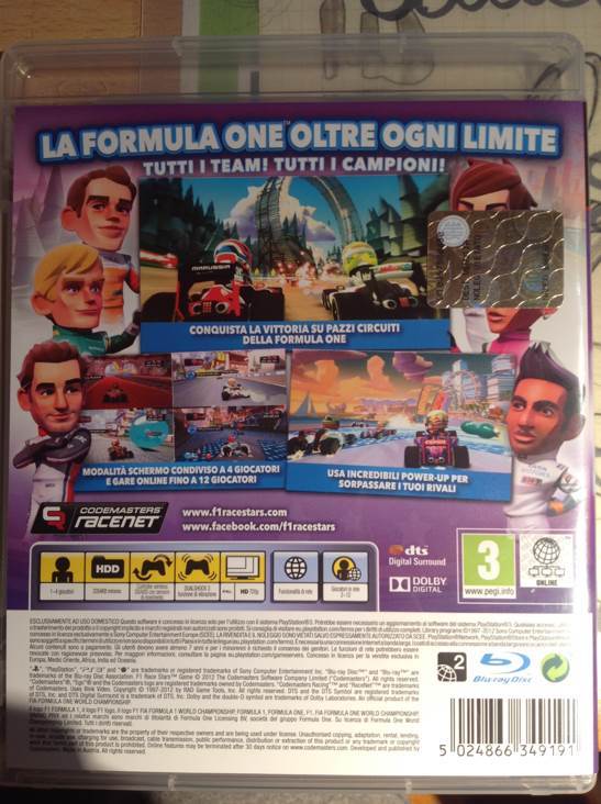 F1 Race Stars - Sony PlayStation 3 (PS3) (Codemasters - 1-4) video game collectible [Barcode 5024866349191] - Main Image 2