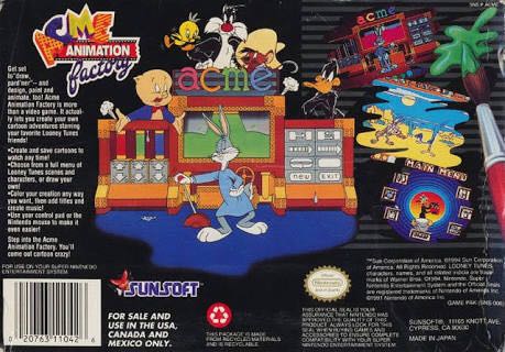 Acme Animation Factory - Nintendo Super Nintendo Entertainment System (SNES) (SunSoft - 2) video game collectible - Main Image 2