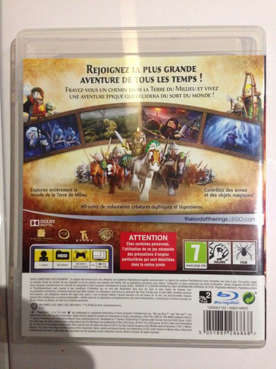 LEGO Le Seigneur Des Anneaux - Sony PlayStation 3 (PS3) (Warner Bros Game - 1 or 2) video game collectible [Barcode 5051889286868] - Main Image 2