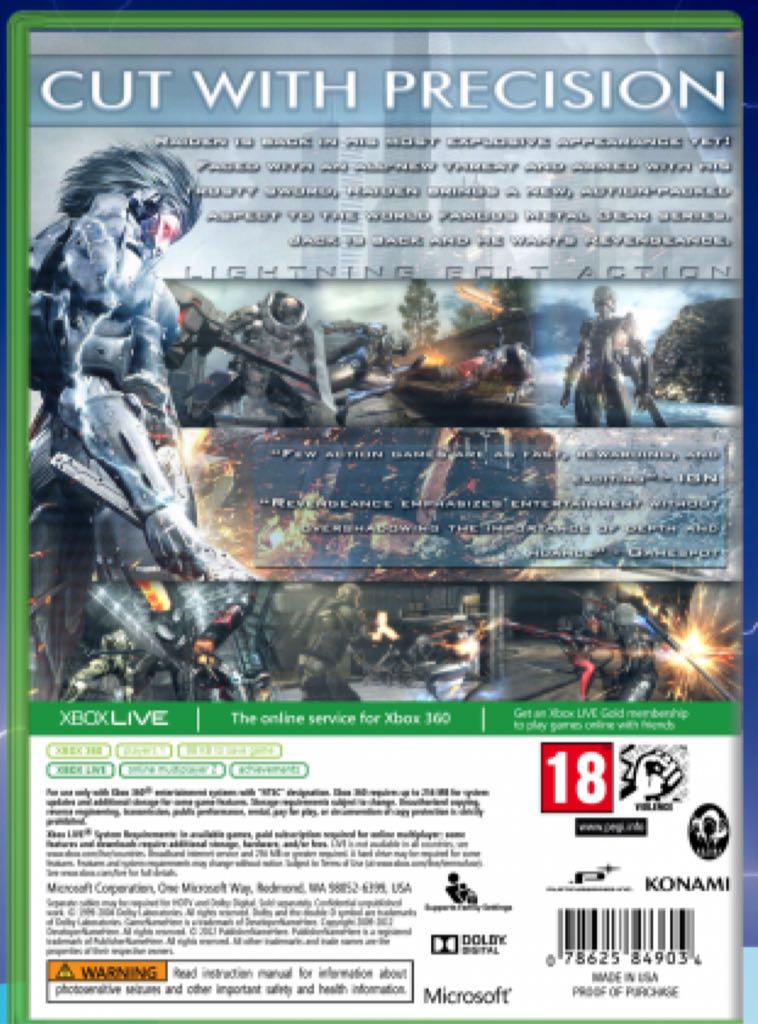 Metal Gear Rising Revengeance - Microsoft Xbox 360 video game collectible [Barcode 4012927011997] - Main Image 2