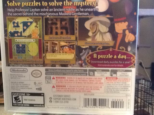 Professor Layton And The Miracle Mask - Nintendo 3DS (Nintendo - 1) video game collectible [Barcode 045496742218] - Main Image 2