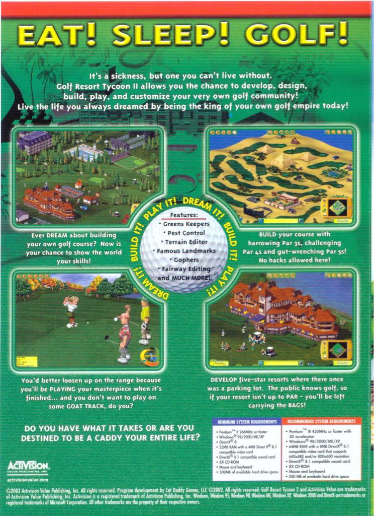 Golf Resort Tycoon II - PC (Activision - 1) video game collectible [Barcode 5017783015096] - Main Image 2