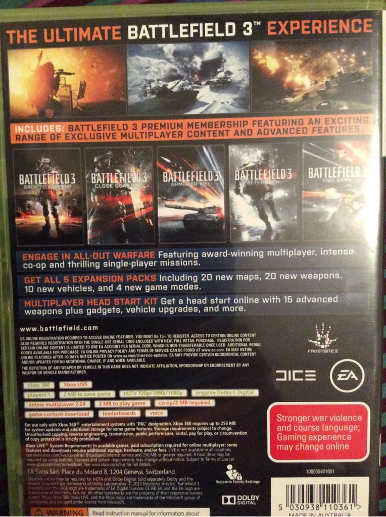 Battlefield 3 - Microsoft Xbox 360 (EA Swiss Sarl - 1-24) video game collectible [Barcode 5030938110361] - Main Image 2