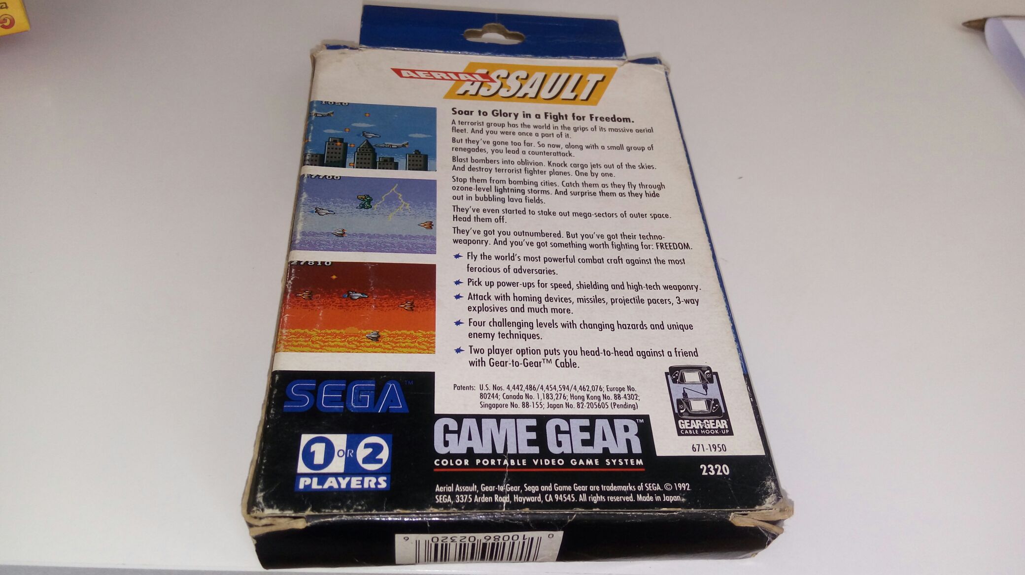 Aerial Assualt - Sega Game Gear video game collectible [Barcode 010086023206] - Main Image 2