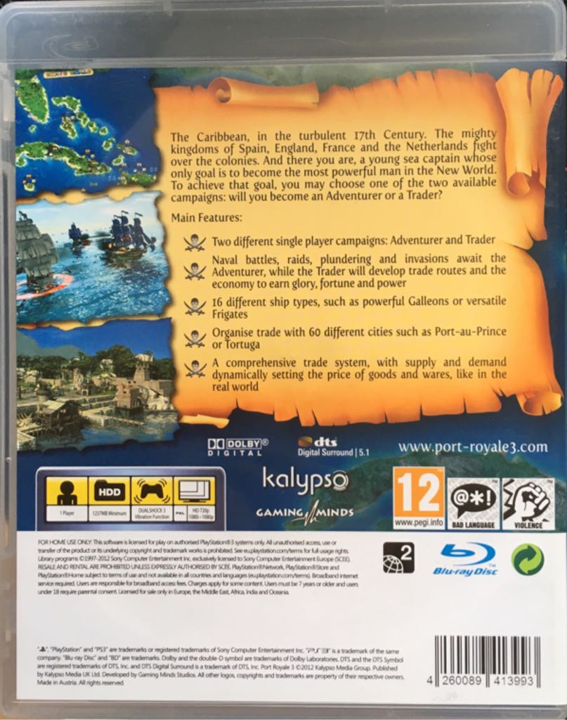 Port Royale 3: Pirates and Merchants - Sony PlayStation 3 (PS3) video game collectible [Barcode 4260089413993] - Main Image 2
