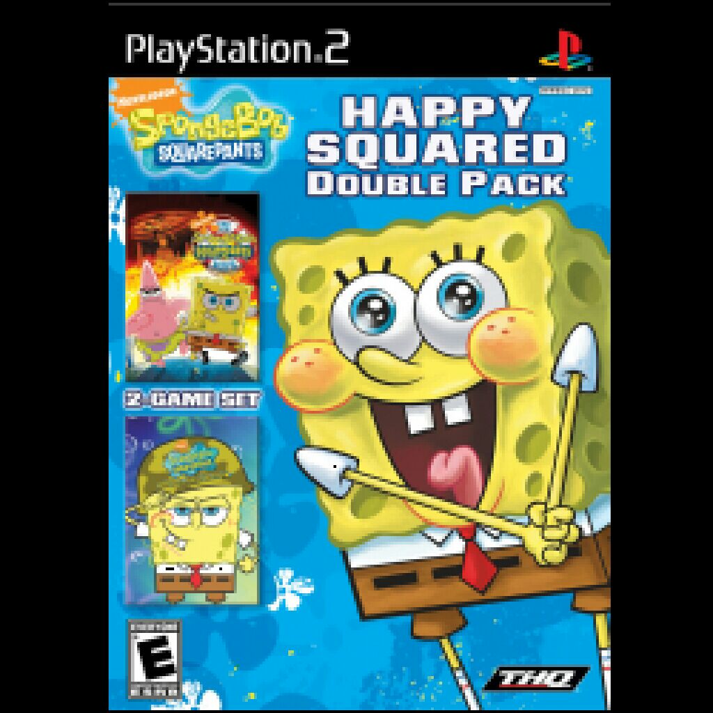 Spongebob Squarepants Happy Doubled Square Pack - Sony PlayStation 2 (PS2) (THQ - 1) video game collectible [Barcode 785138901800] - Main Image 1
