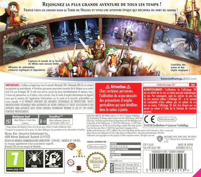 Lego The Lord Of The Rings - Nintendo 3DS (Warner Bros Interactive - 1) video game collectible - Main Image 2