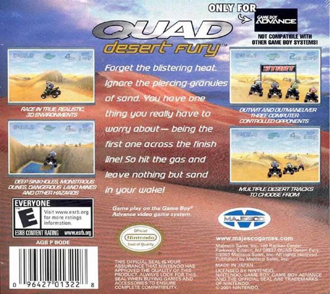 Quad Desert Fury - Nintendo Game Boy Advance (GBA) (Majesco) video game collectible - Main Image 2