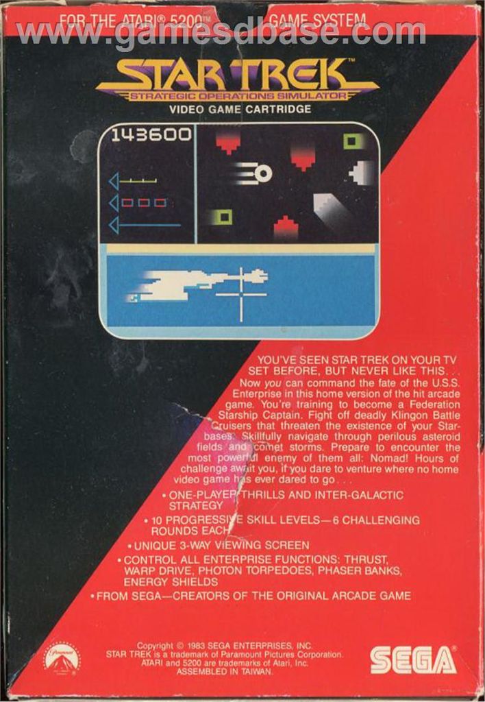 Star Trek Strategic Operations Simulator - Atari 5200 video game collectible - Main Image 2