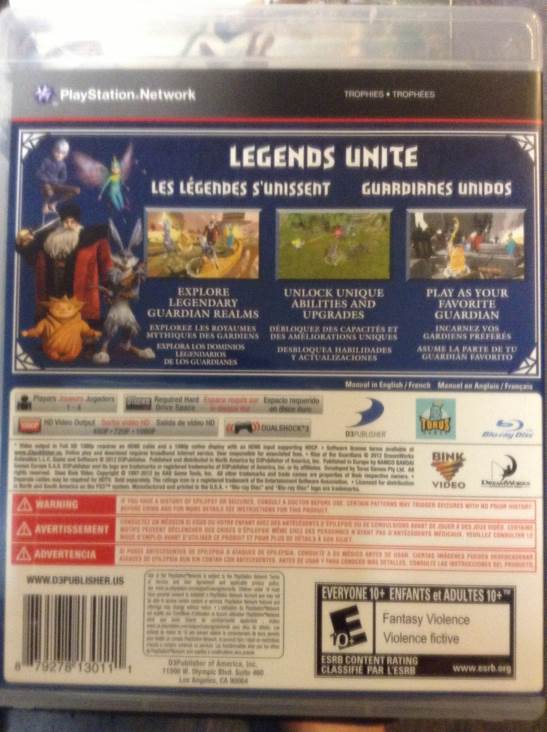 Rise Of The Guardians - Sony PlayStation 3 (PS3) (D3 Publisher - 1) video game collectible [Barcode 879278130111] - Main Image 2