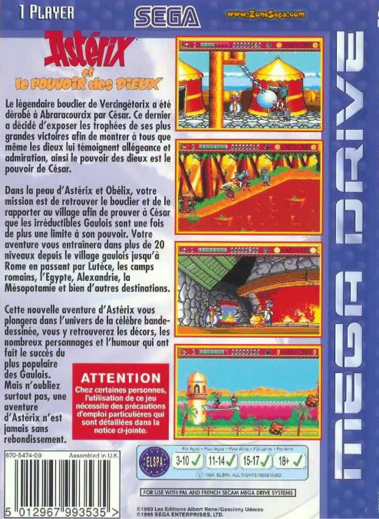 Asterix And The Power Of The Gods - Sega Mega Drive video game collectible - Main Image 2