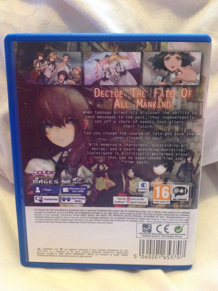 Steins;Gate - Sony PlayStation Vita (PS Vita) (Pqube - 1) video game collectible [Barcode 5060201653707] - Main Image 2