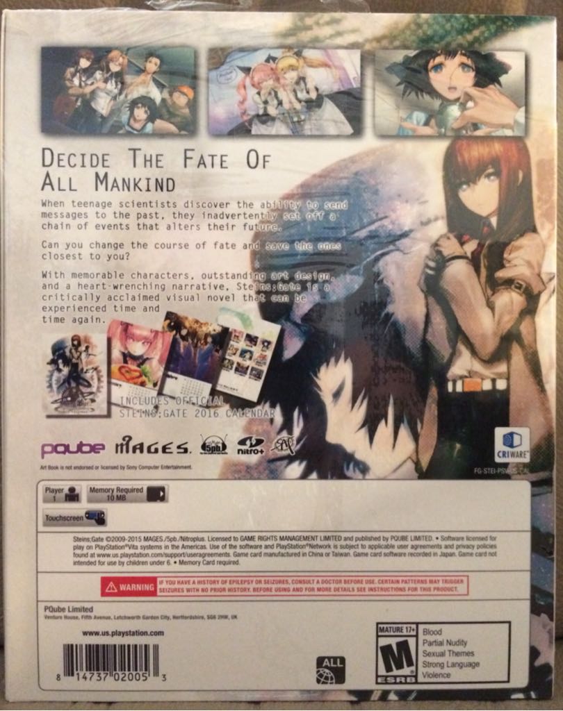 Steins;Gate - Sony PlayStation Vita (PS Vita) (Pqube - 1) video game collectible [Barcode 814737020039] - Main Image 2