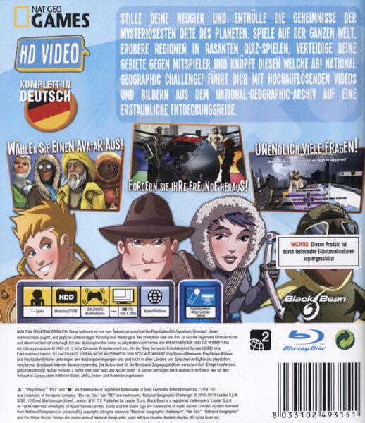National Geographic Challenge - Sony PlayStation 3 (PS3) (Utv Ignition Games - 1-4) video game collectible [Barcode 893384000588] - Main Image 2