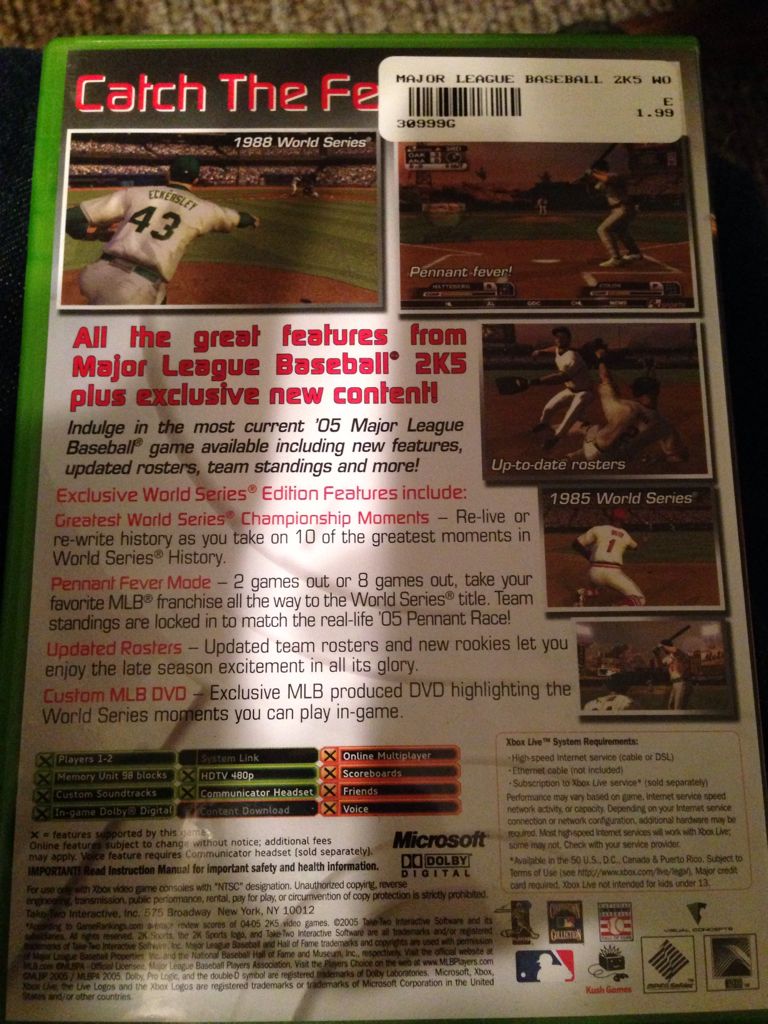 Major League Baseball 2K5 World Series Edition - Microsoft Xbox video game collectible - Main Image 2