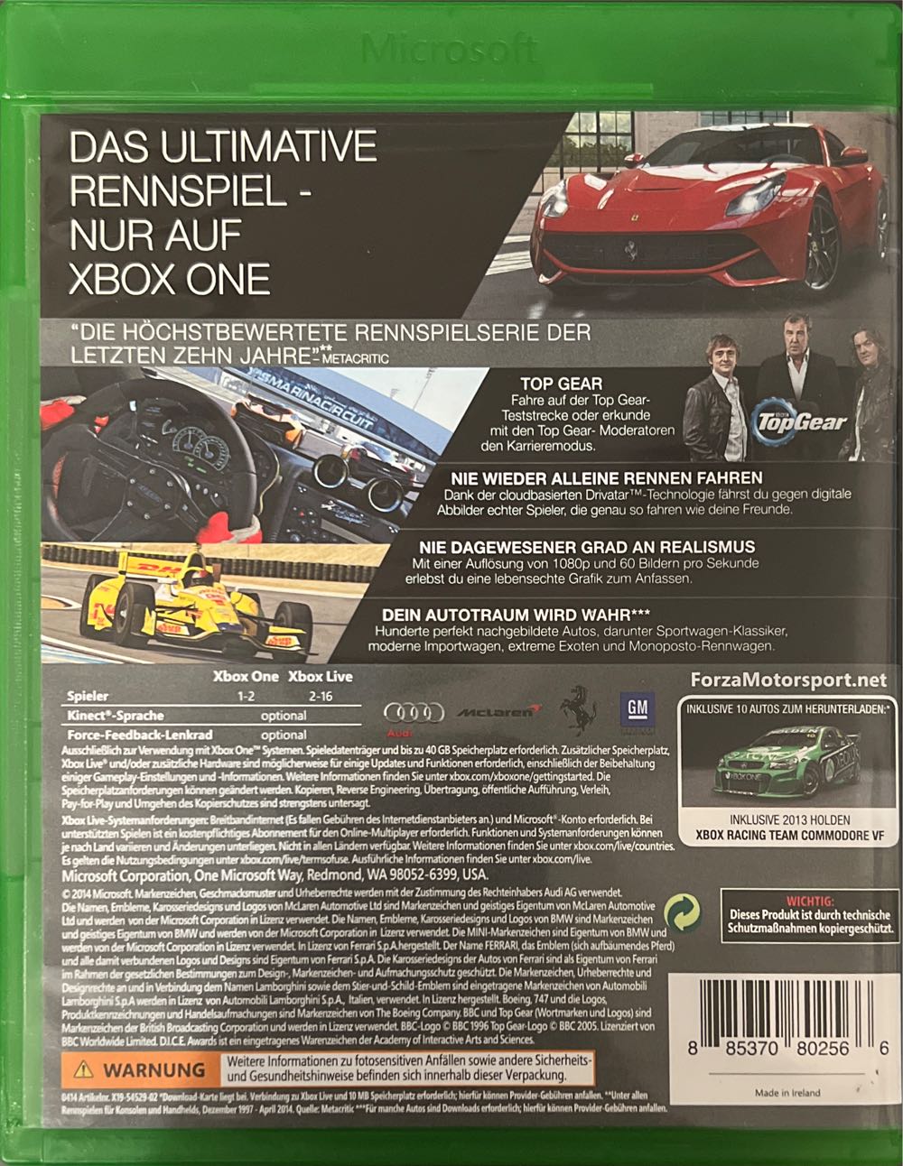 Forza Motorsport 5 - Microsoft Xbox One (Microsoft Game Studios - 1) video game collectible [Barcode 885370802566] - Main Image 2