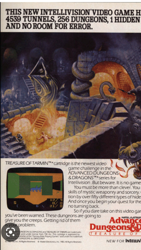 Advanced Dungeons & Dragons: Treasure of Tarmin Cartridge - Intellivision (Mattel Electronics - 1) video game collectible - Main Image 3