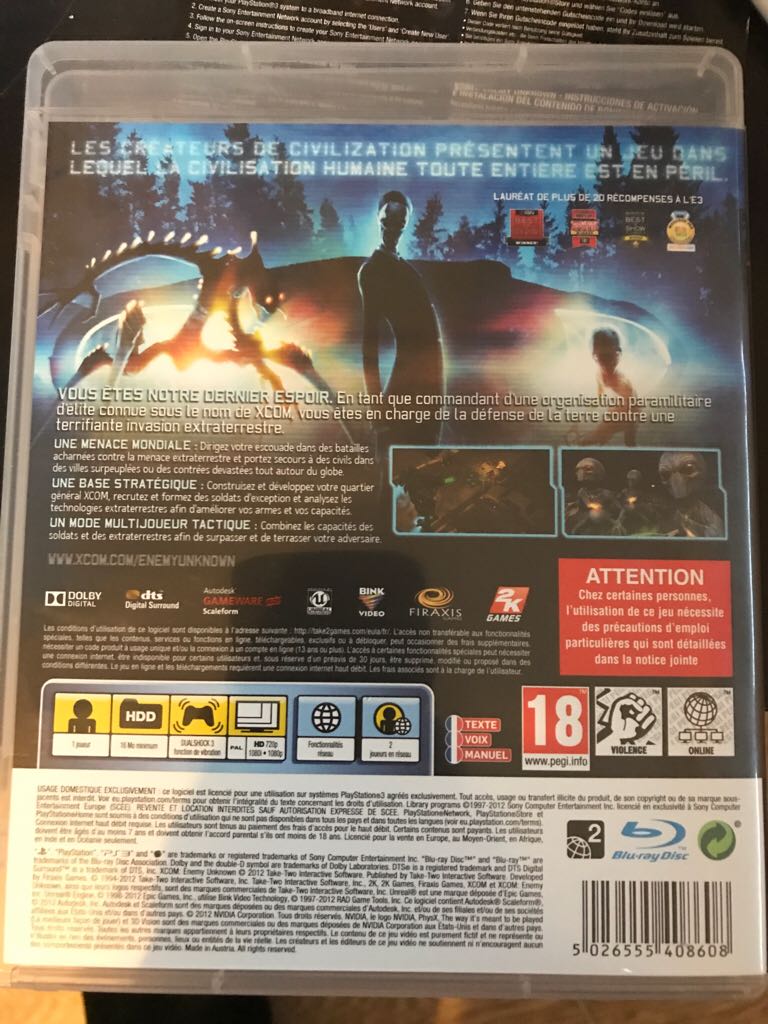 XCOM : Enemy Unknown - Sony PlayStation 3 (PS3) (2K Games - 1) video game collectible [Barcode 5026555408608] - Main Image 2