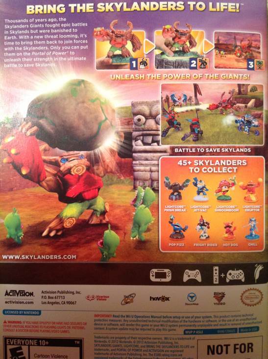 Skylanders Giants - Nintendo Wii U (Activision - 2) video game collectible [Barcode 047875844377] - Main Image 2