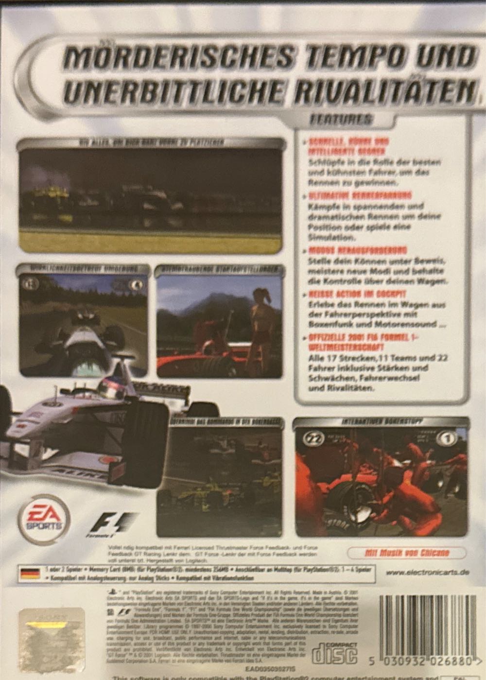 F1 2001 - Sony PlayStation 2 (PS2) (Electronic Arts - 1/2) video game collectible [Barcode 5030932026880] - Main Image 2