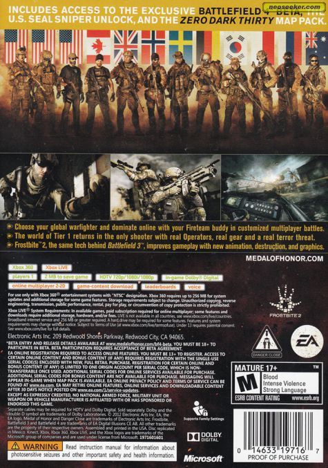 Medal Of Honor: Warfighter Limited Edition - Microsoft Xbox 360 (Electonic Arts - 1-20) video game collectible - Main Image 2