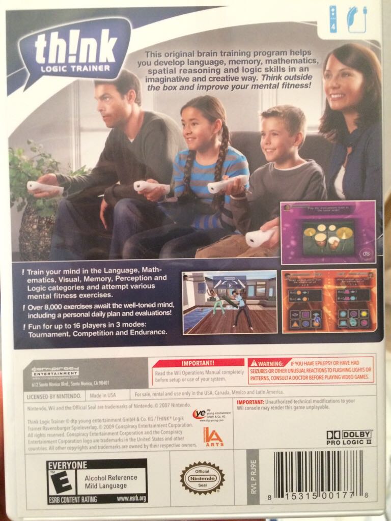 Think Logic Trainer - Nintendo Wii (Nintendo - 4) video game collectible - Main Image 2