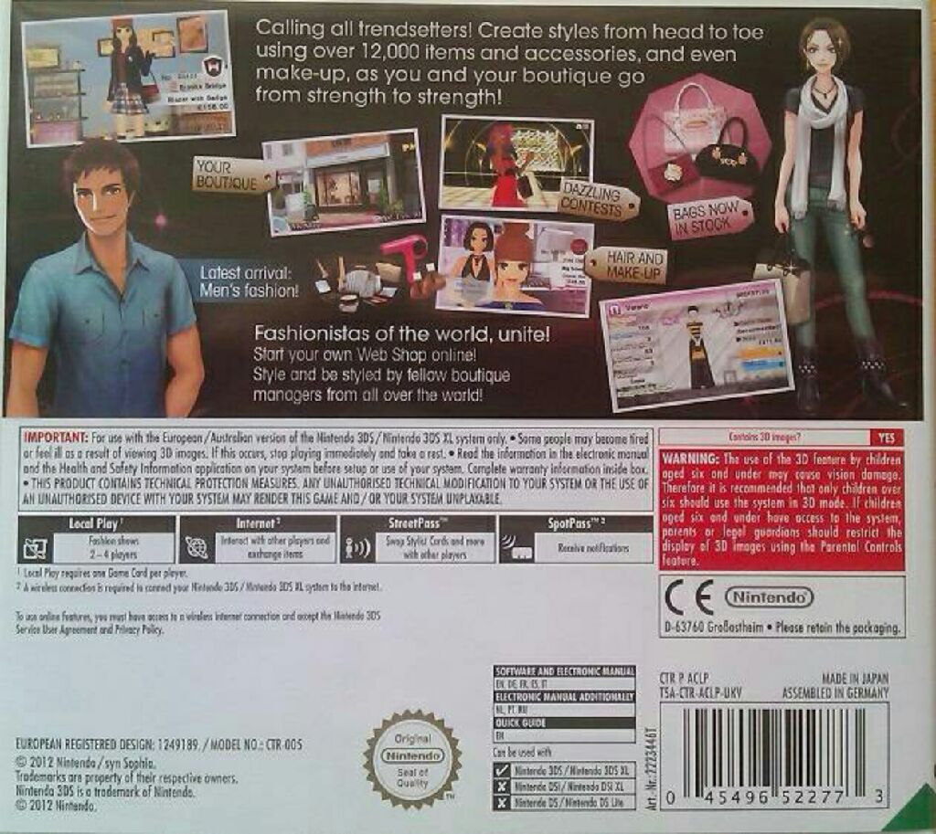 Style Savvy Trendsetters - Nintendo 3DS (Nintendo of America - 1) video game collectible [Barcode 045496742270] - Main Image 2