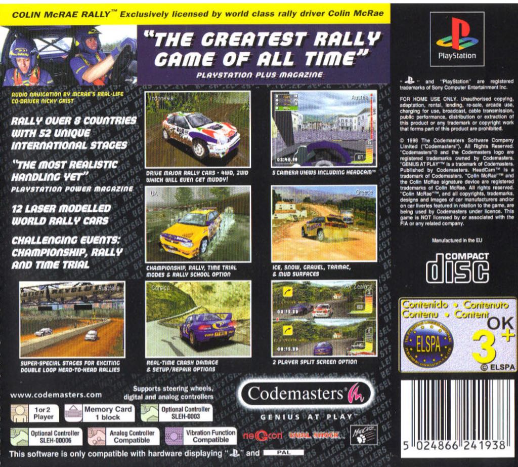 Collin Mcrae Rally - Sony PlayStation video game collectible - Main Image 2