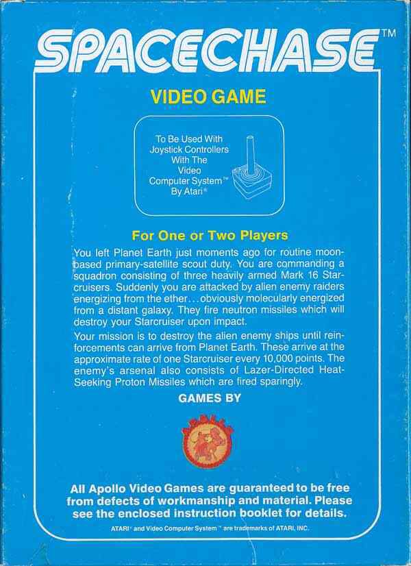 Space Chase - Atari 2600 video game collectible - Main Image 2