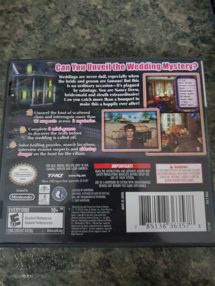 Nancy Drew: The Model Mystery - Nintendo DS (THQ - 1) video game collectible [Barcode 785138363578] - Main Image 2