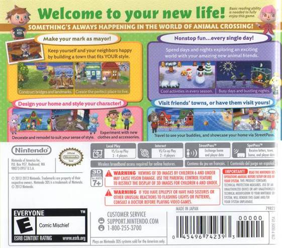 Animal Crossing: New Leaf - Nintendo 3DS (Nintendo - 1) video game collectible [Barcode 007100007410] - Main Image 2