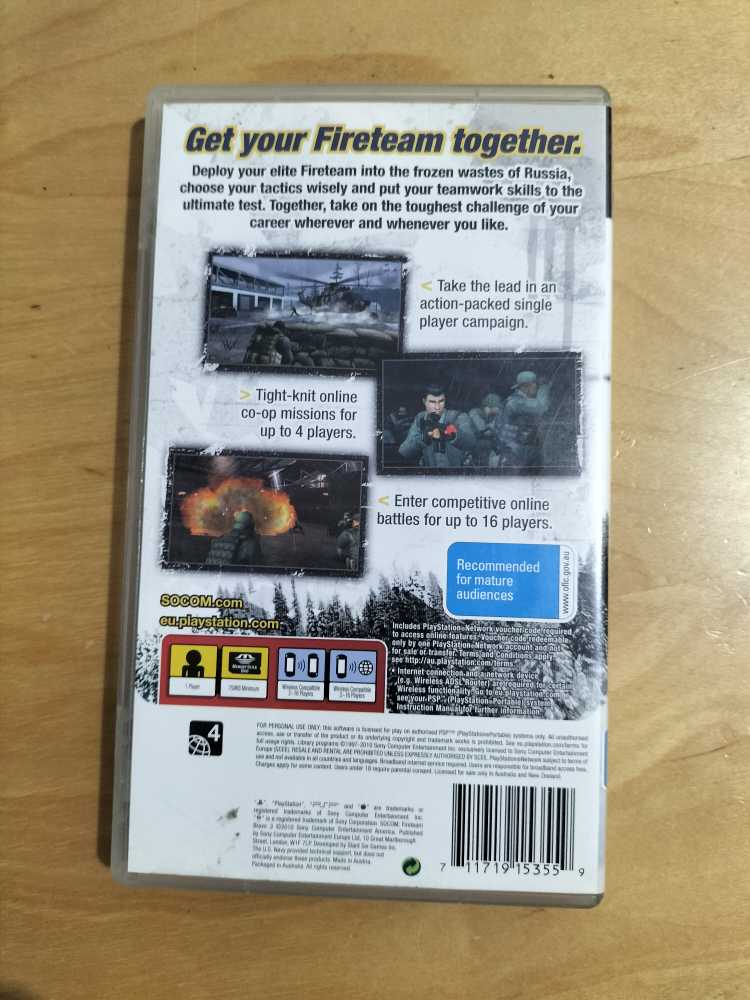 SOCOM U.S. Navy Seals - Fireteam Bravo 3 - Sony PlayStation Portable (PSP) (Sony) video game collectible [Barcode 711719153559] - Main Image 2