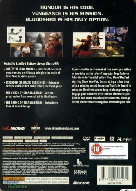John Woo Presents Strangehold - Microsoft Xbox 360 (Midway - 1) video game collectible [Barcode 5037930100635] - Main Image 2